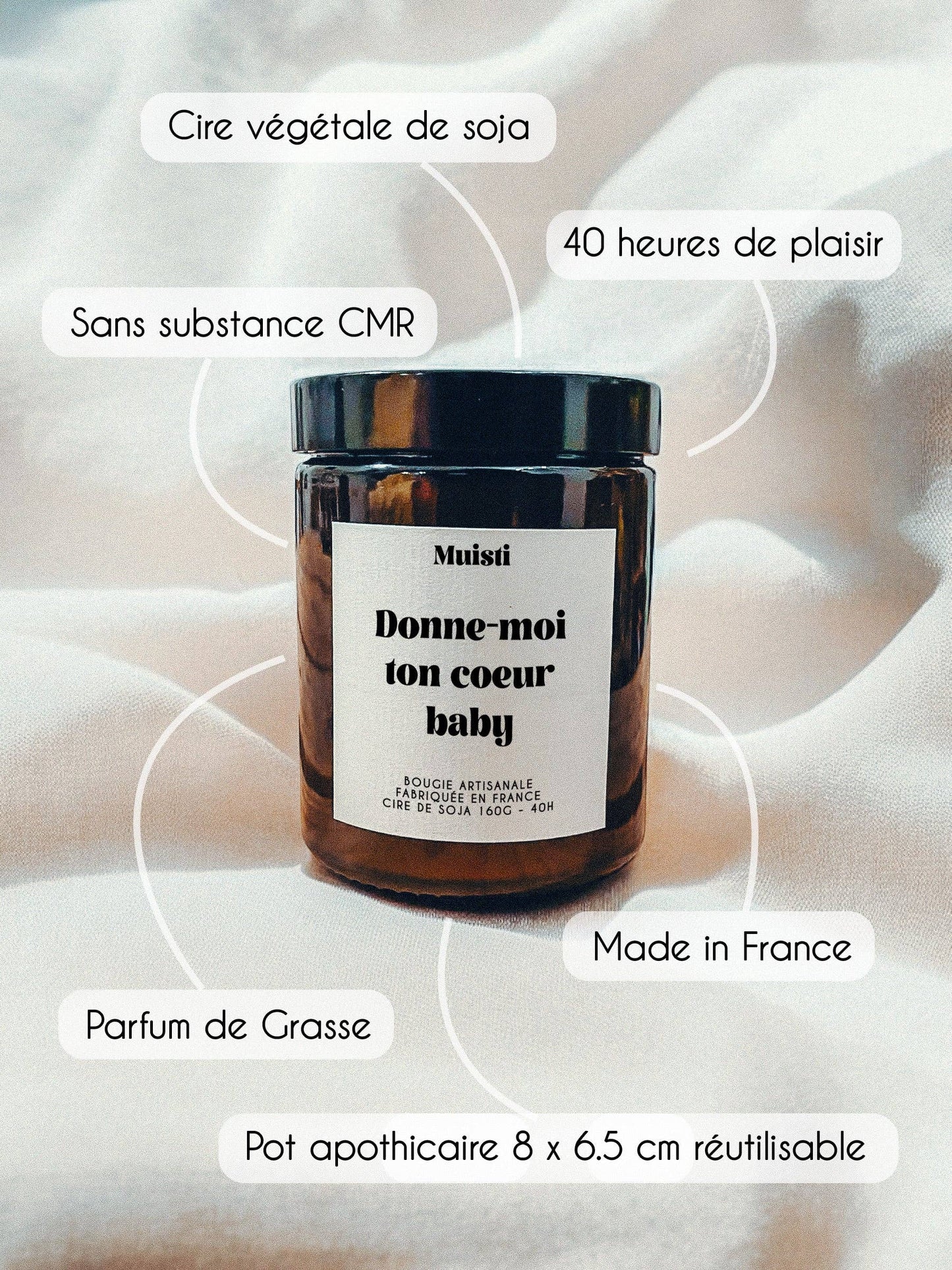 Bougie - Donne-moi ton cœur baby Muisti