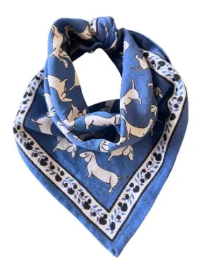 Foulard Bébé Enfant Teckel Blue Maison Augustin
