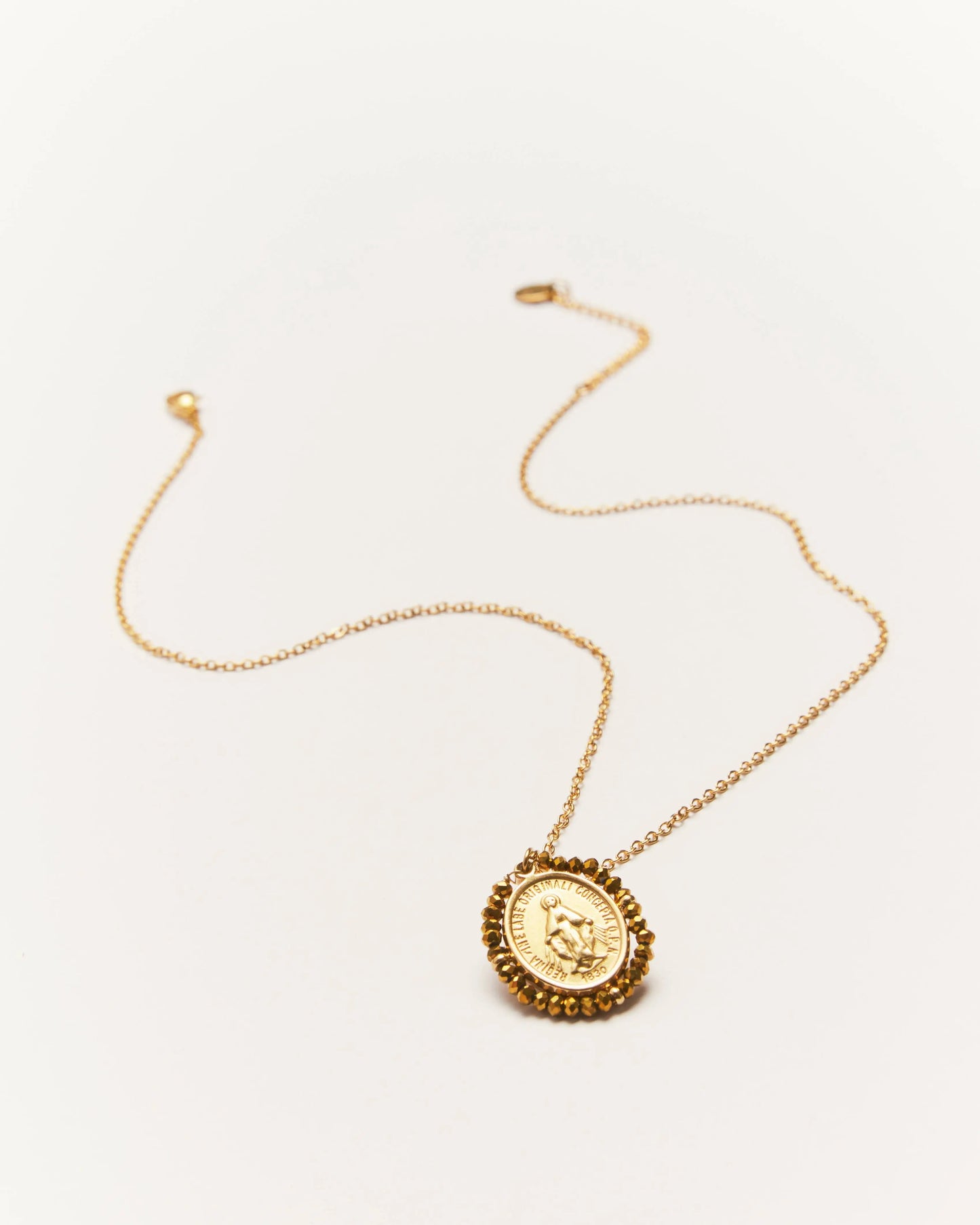 Collier Santa Maria Gold - collier médaille dorée avec pierres dorées Palas