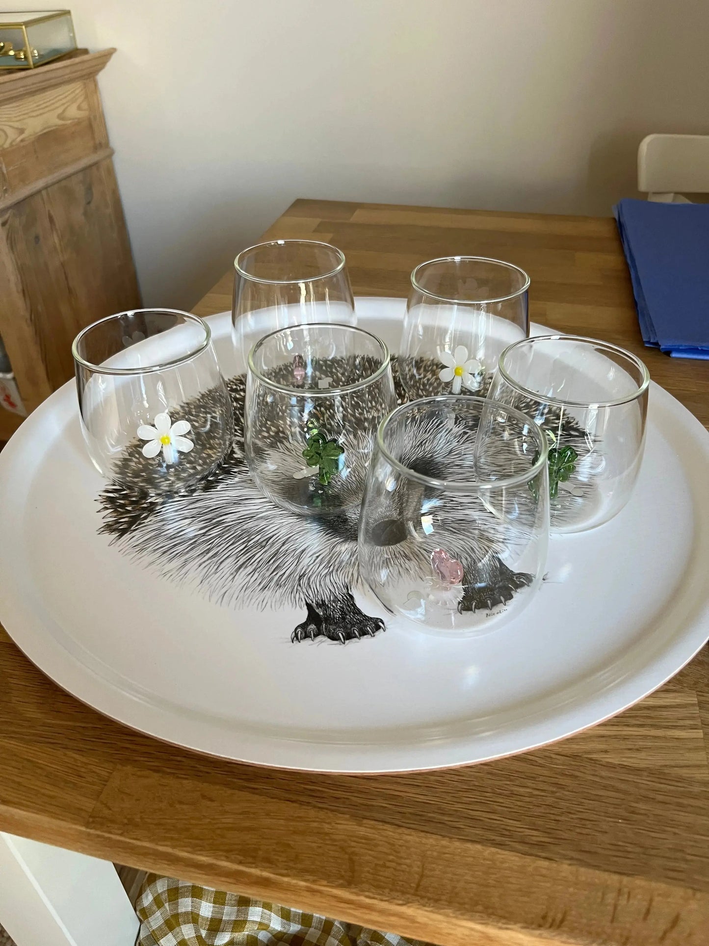 Verre en forme de cœur rose Eulenschnitt