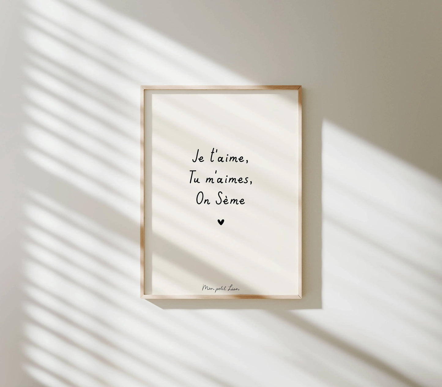 Affiche A4 citation Je t'aime Mon petit Léon