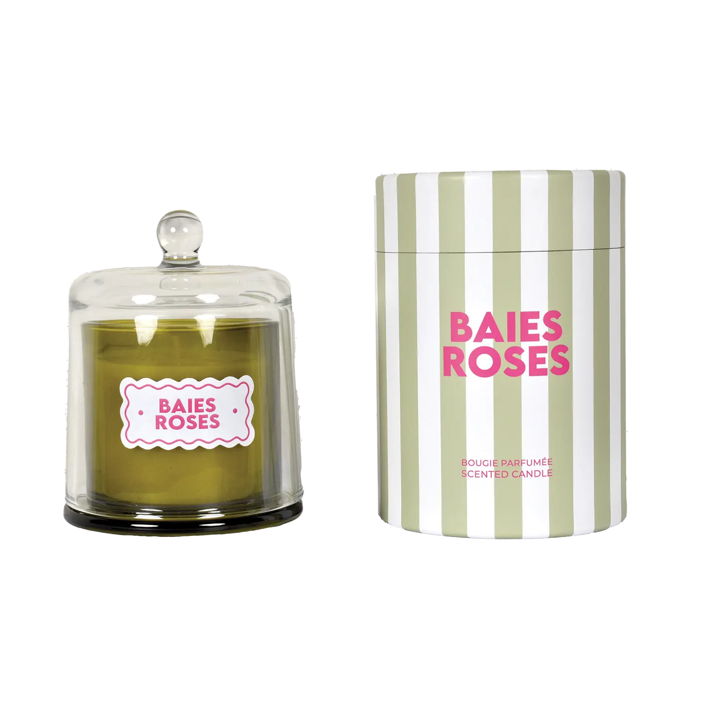 Bougie cloche Trattoria pm baies roses D10,5 H13,5cm Opjet Paris