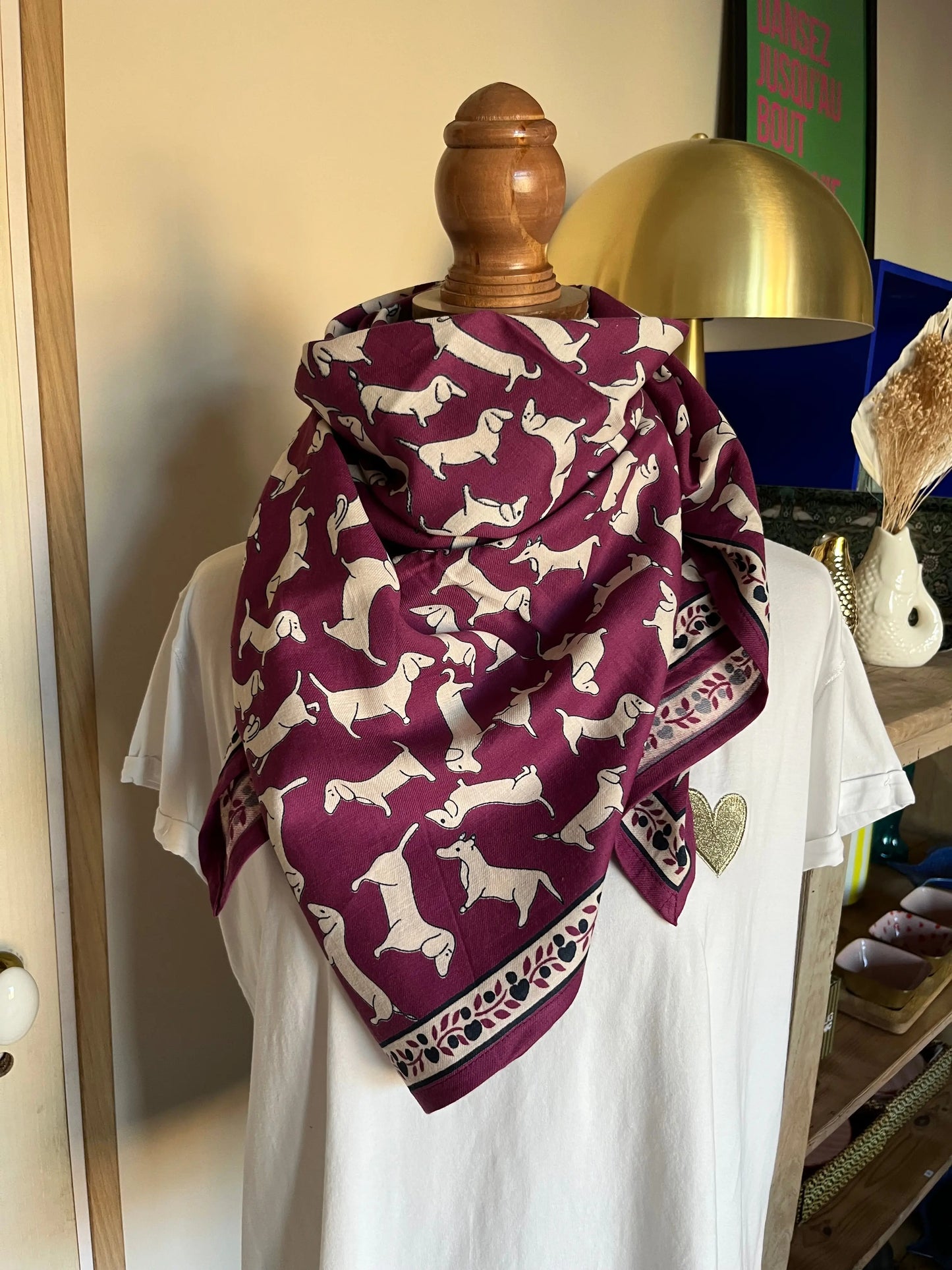 Foulard Adulte Teckel Violet