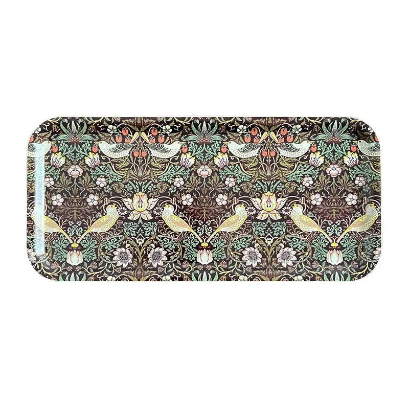 Plateau de service Morris Strawberry Thief bordeaux 32x15 cm