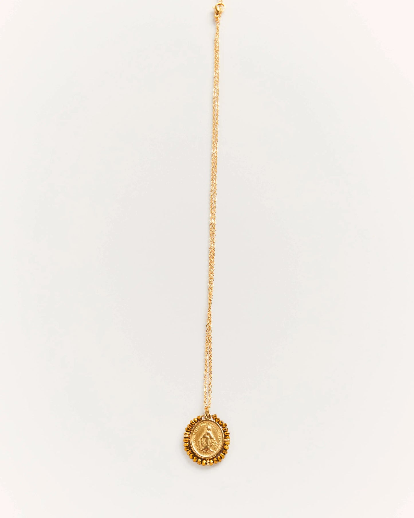Collier Santa Maria Gold - collier médaille dorée avec pierres dorées Palas