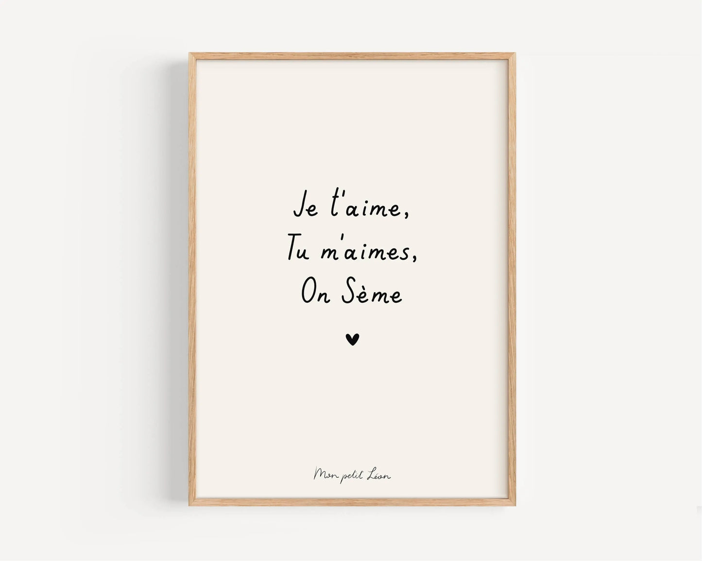 Affiche A4 citation Je t'aime Mon petit Léon