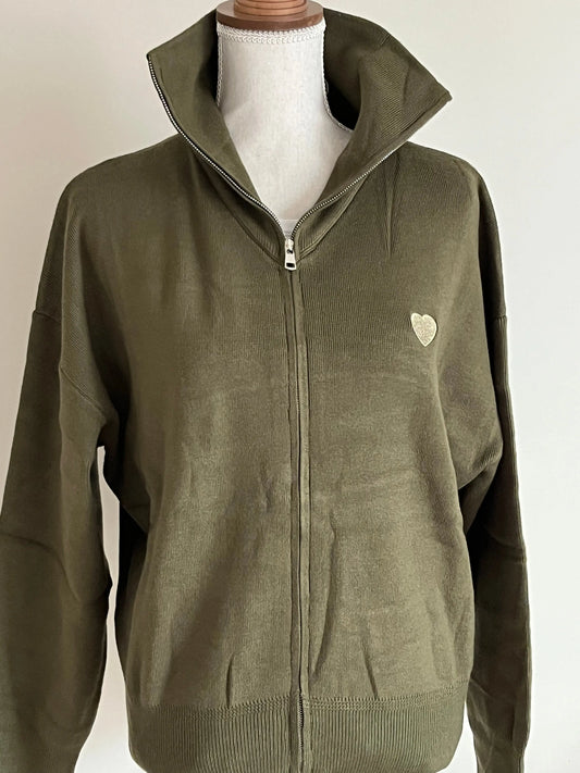 Gilet zip kaki cœur doré TU Atelier MSV