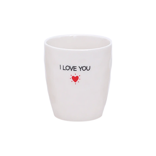 Gobelet message I love you D7,3 H8,2cm Opjet Paris