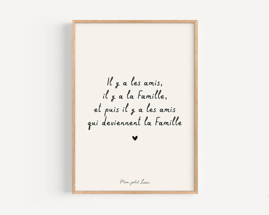 Affiche A4 citation Il y a les amis Mon petit Léon