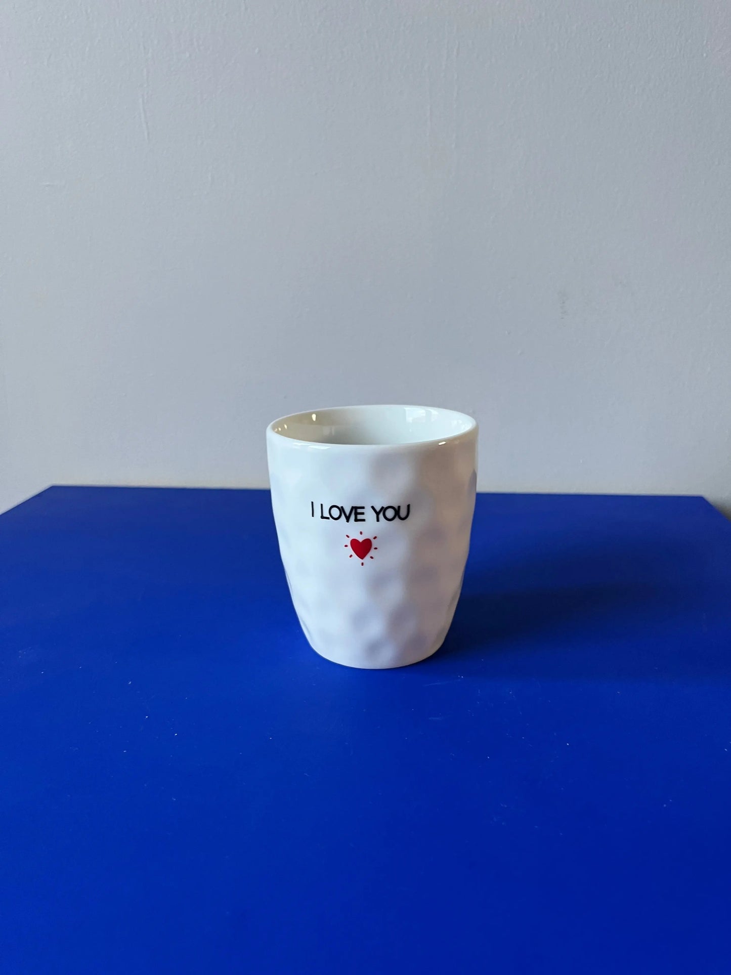 Gobelet message I love you D7,3 H8,2cm Opjet Paris
