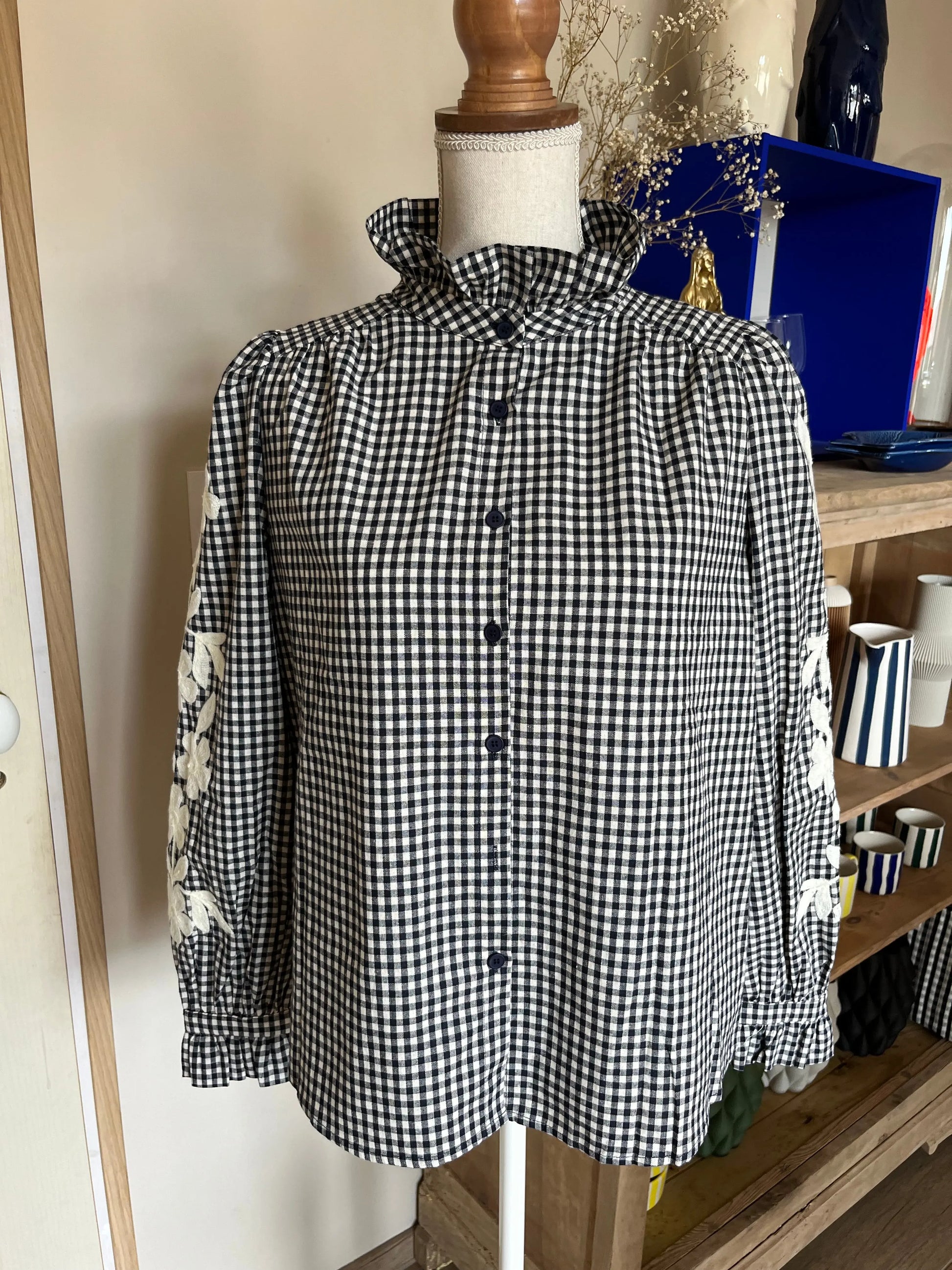 Chemise vichy avec fleur Atelier MSV