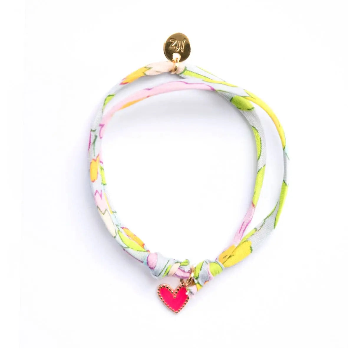 Bracelet Liberty coulissant Betsy Béryl Cœur fuchsia Le Petit Lien de Paris