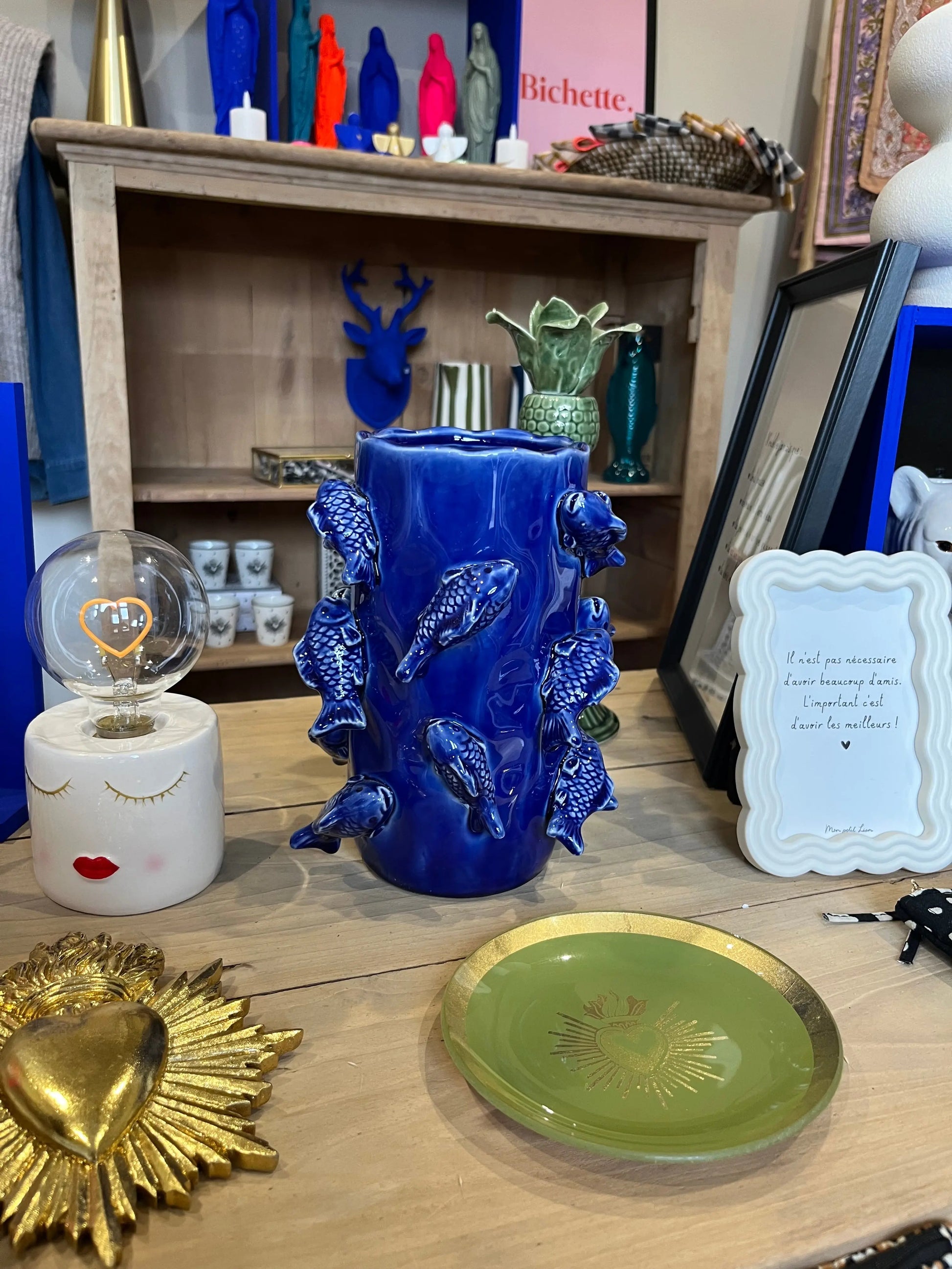 Vase poisson bleu Atelier MSV