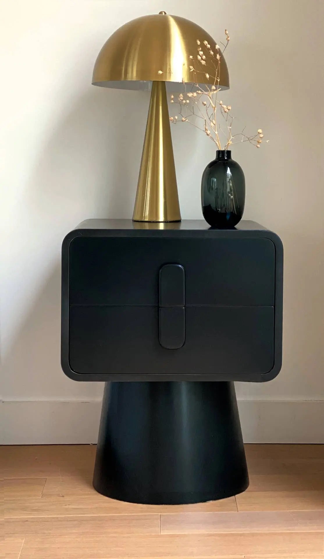Lampe Paul doré satiné D30 H45cm Opjet Paris