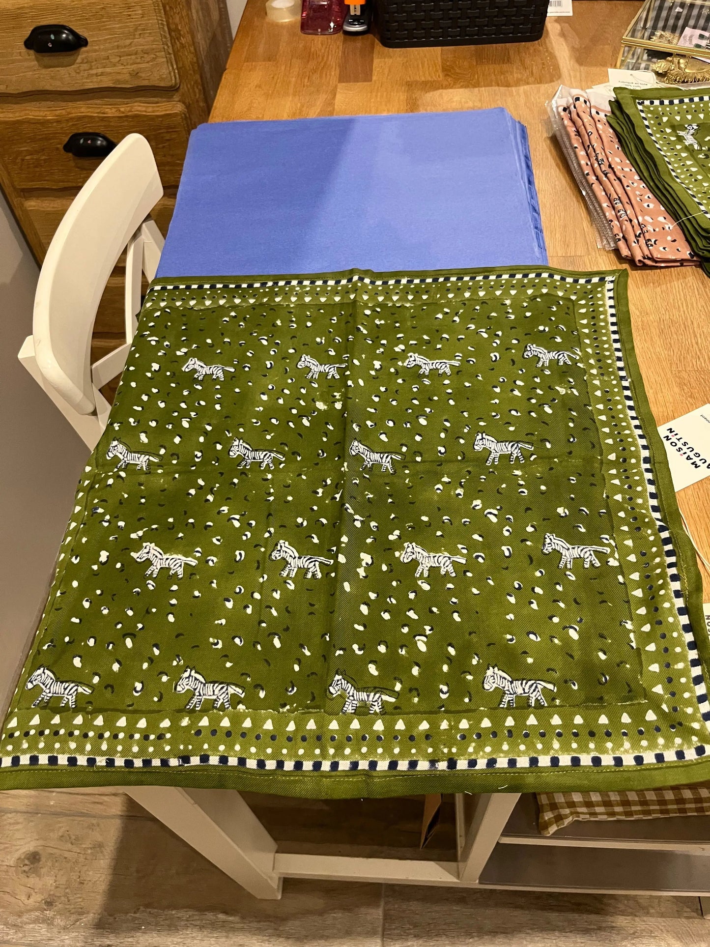 Foulard zèbre vert 50cm Atelier MSV