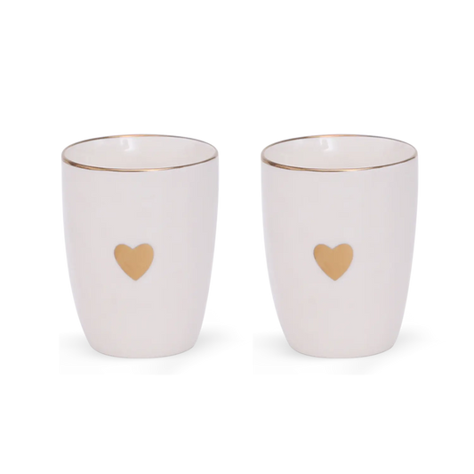 Set de 2 gobelets matins calins blanc D8 H10,3cm Opjet Paris