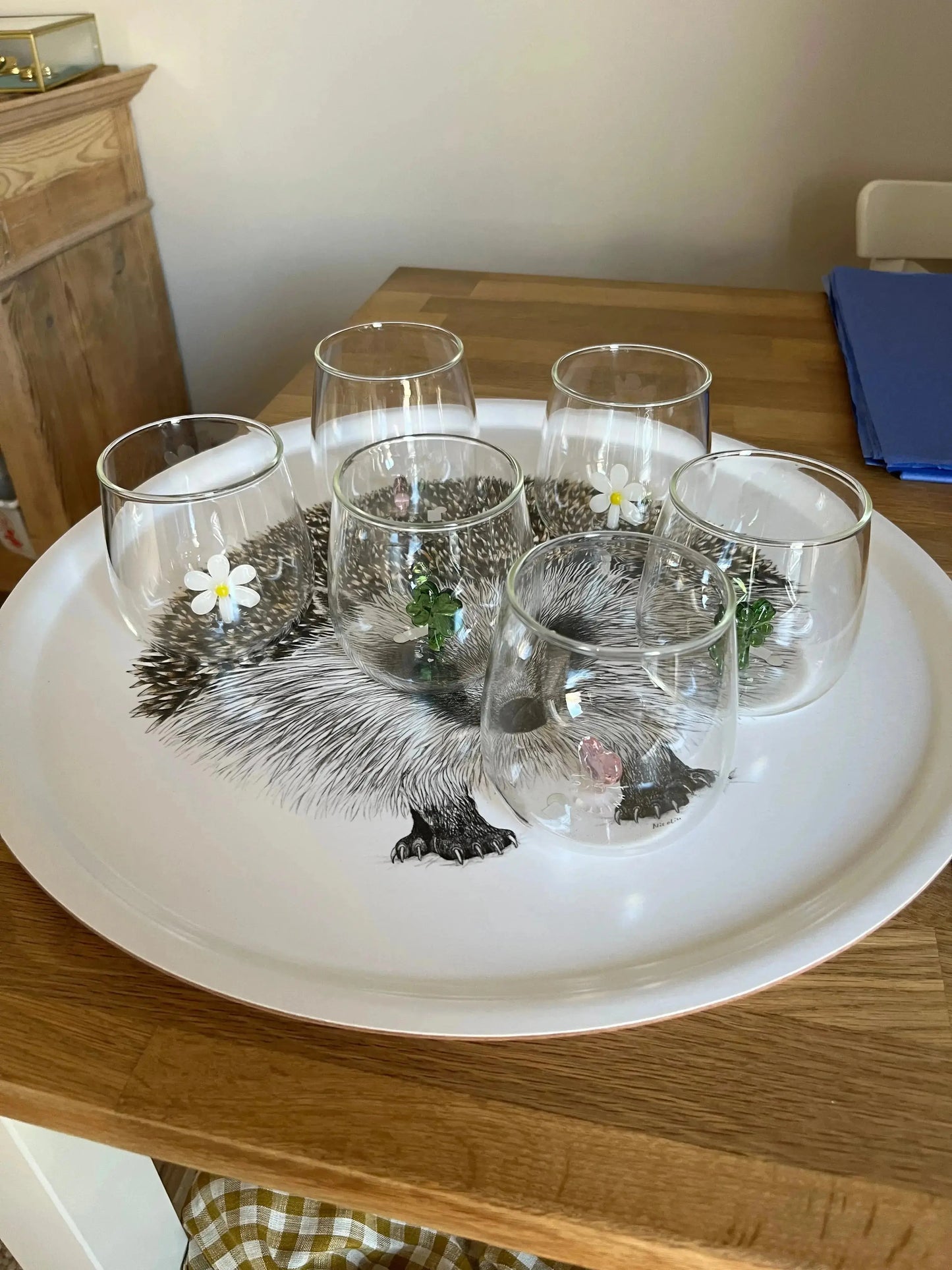 Verre en forme de cœur rose Eulenschnitt