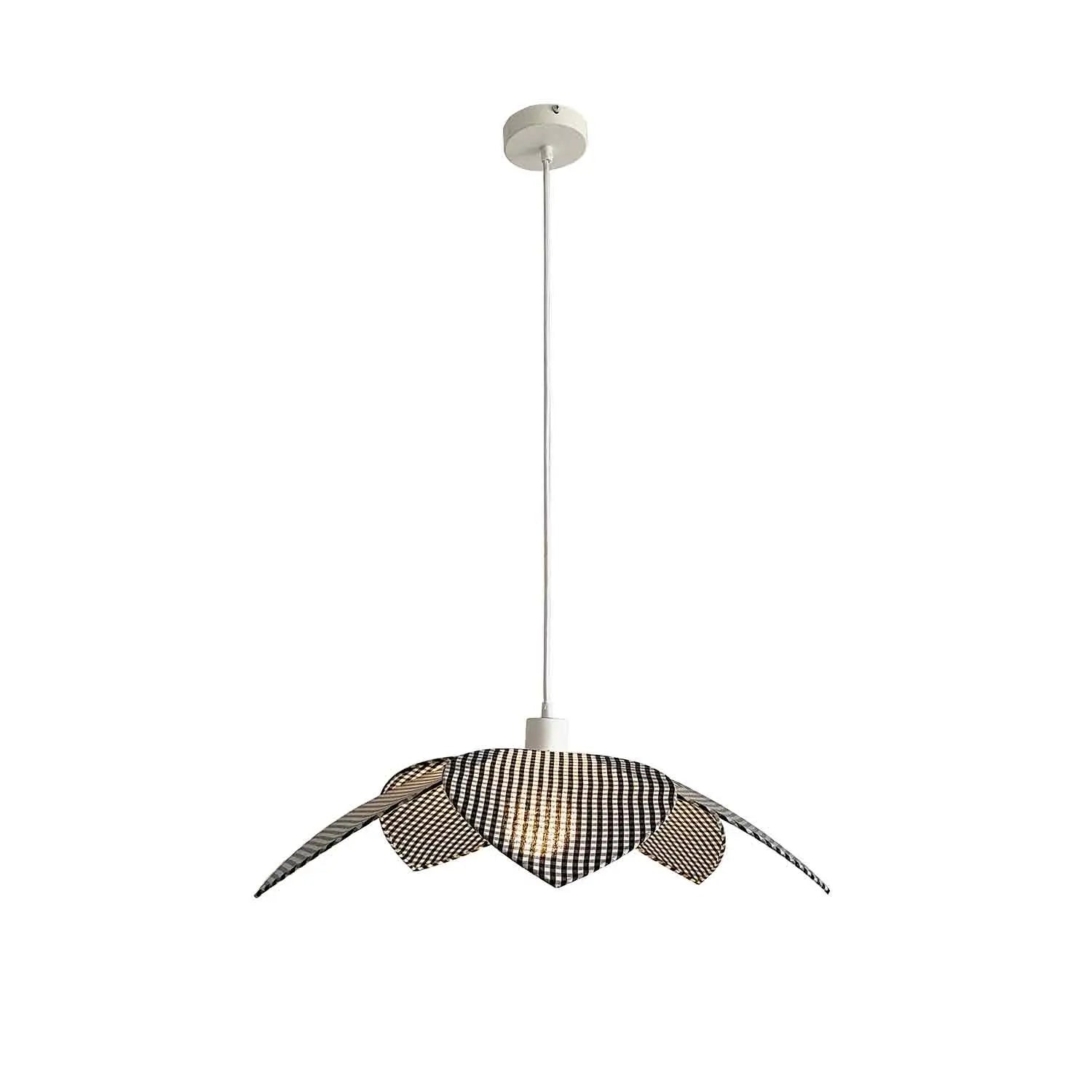 Suspension Fleur En Toile À Carreaux Noir D58Cm Opjet Paris