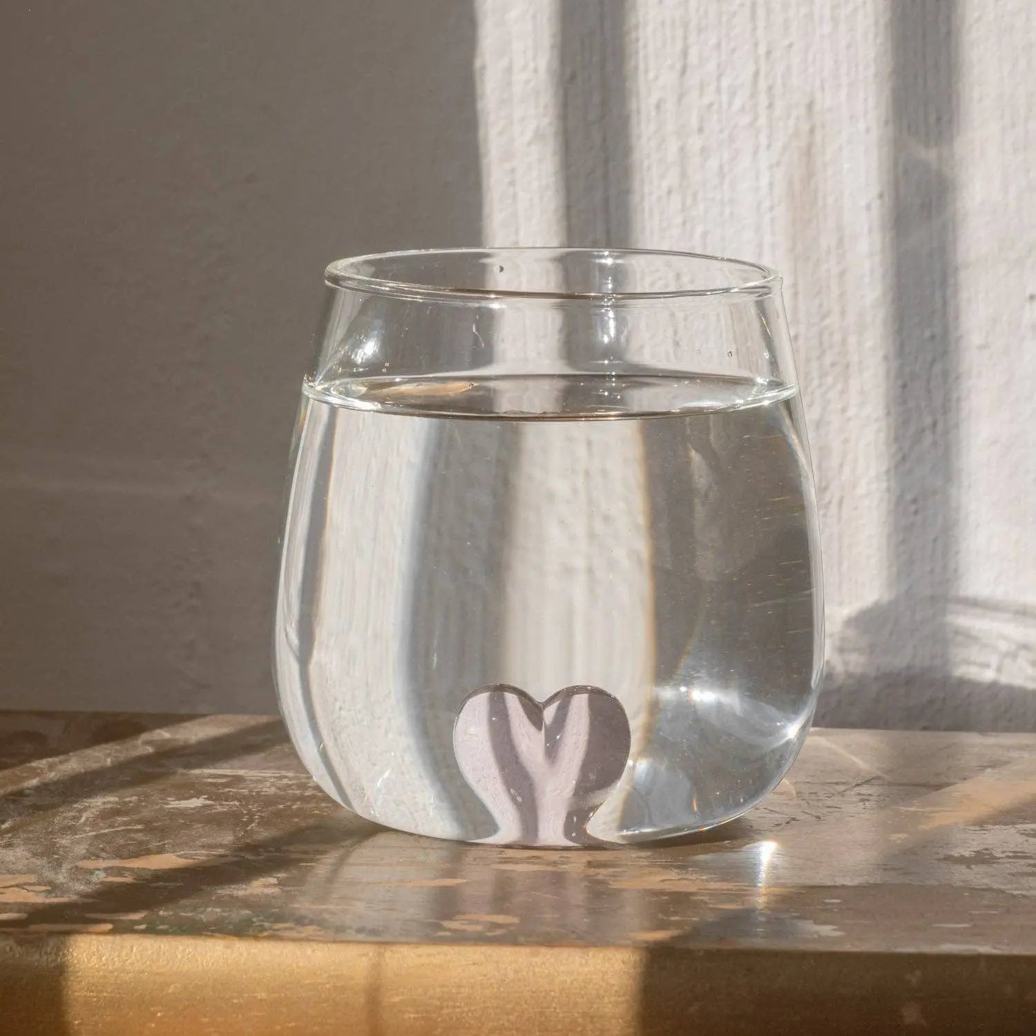 Verre à boire en forme de cœur rose (VE = 6 pièces) Eulenschnitt