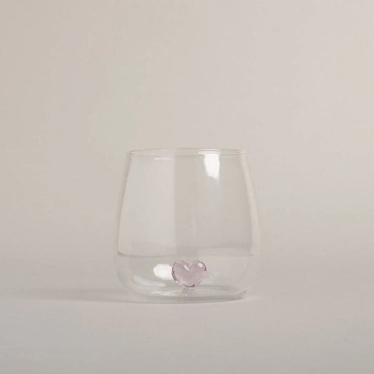 Verre à boire en forme de cœur rose (VE = 6 pièces) Eulenschnitt