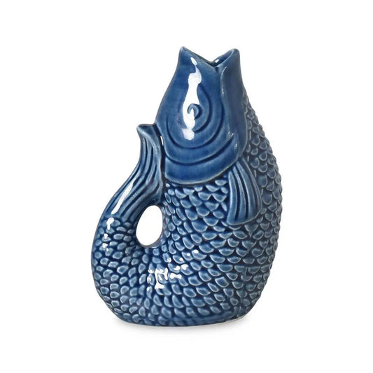 Vase ceramic Poisson pm bleu L8,2 P5 H12cm Opjet Paris