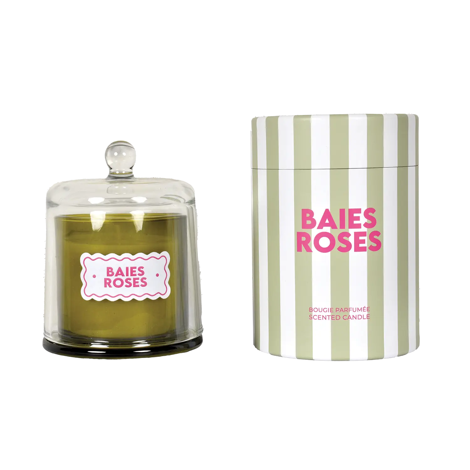 Bougie cloche Trattoria pm baies roses D10,5 H13,5cm Opjet Paris