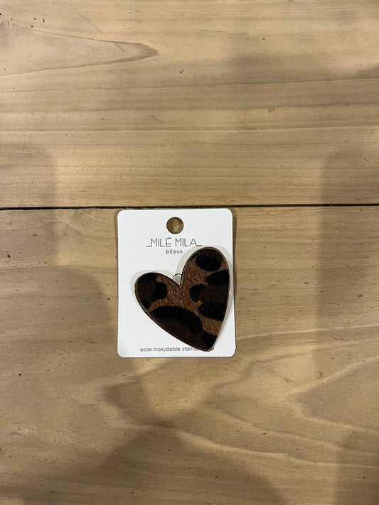 Broche cœur léopard Atelier MSV
