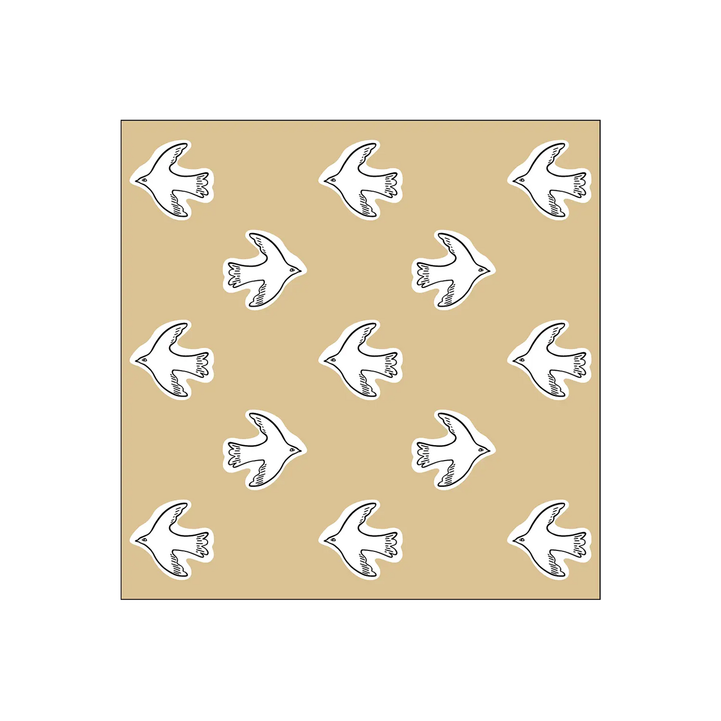 Serviette papier oiseaux beige x20 Opjet Paris