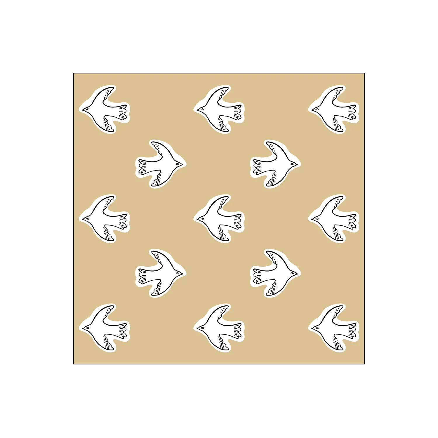 Serviette papier oiseaux beige x20 Opjet Paris