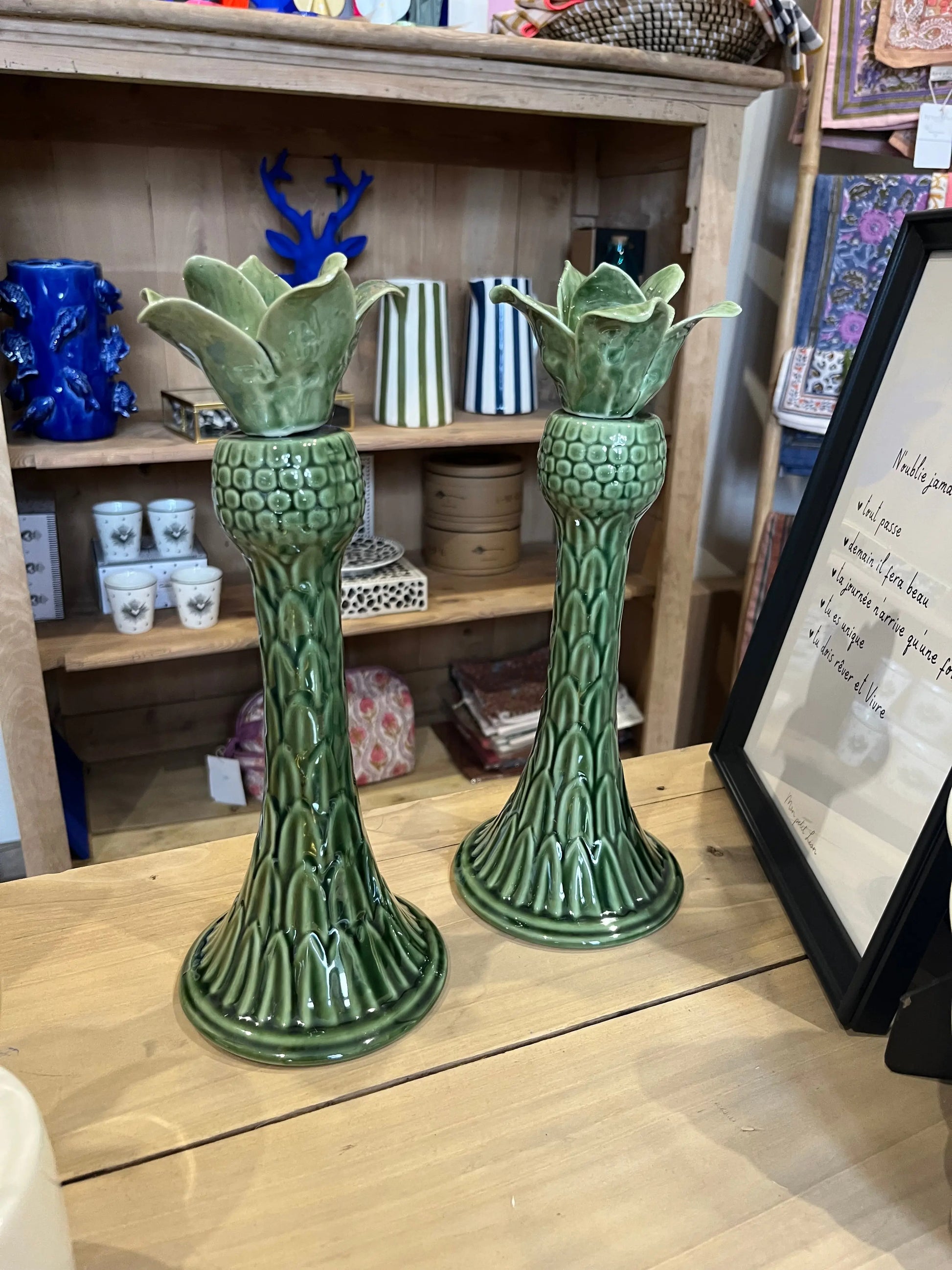 Bougeoir palmier vert Atelier MSV