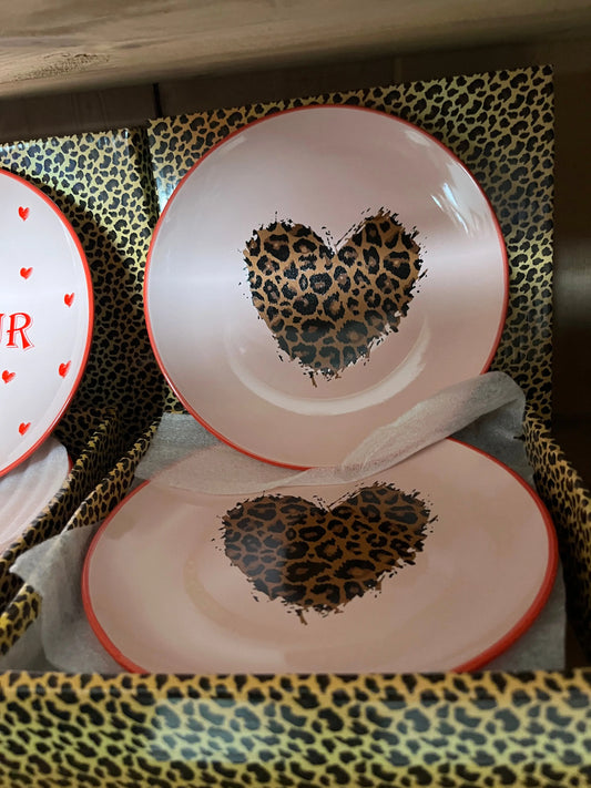 Assiette dessert cœur léopard Atelier MSV