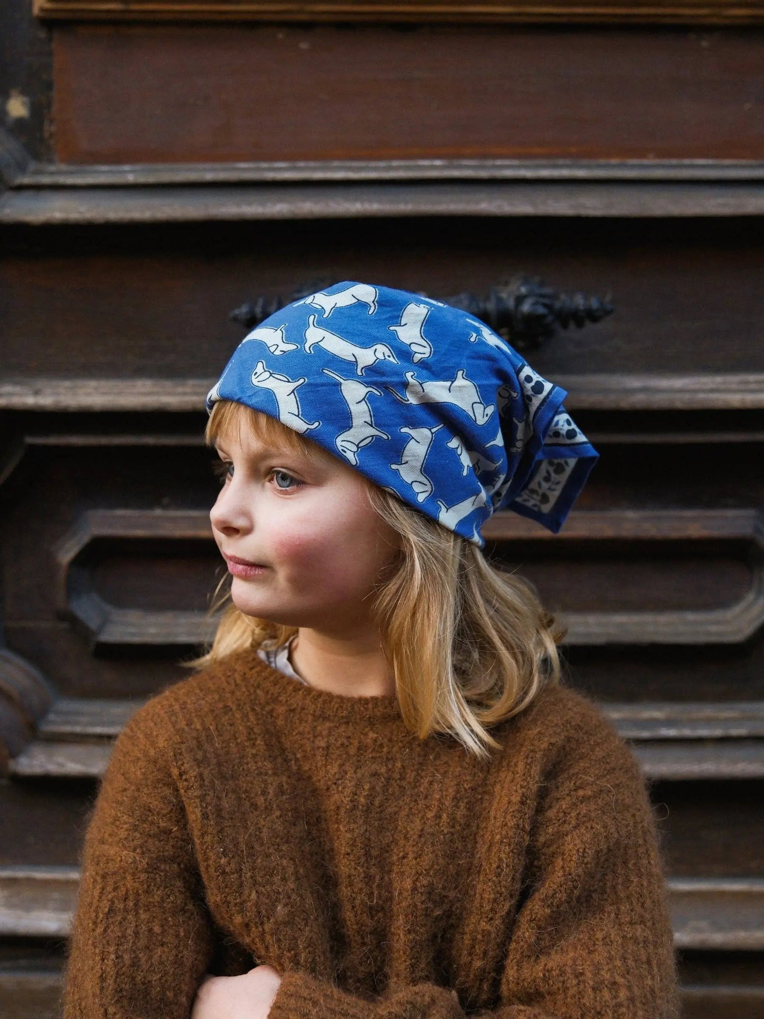Foulard Bébé Enfant Teckel Blue Maison Augustin