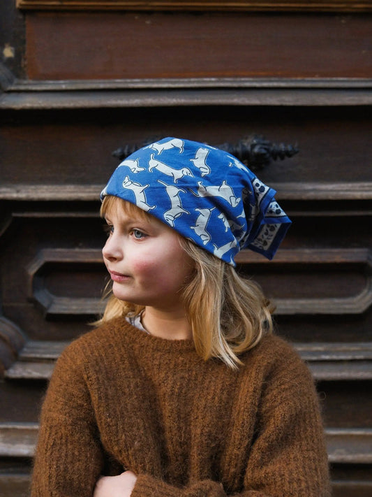 Foulard Bébé Enfant Teckel Blue Maison Augustin