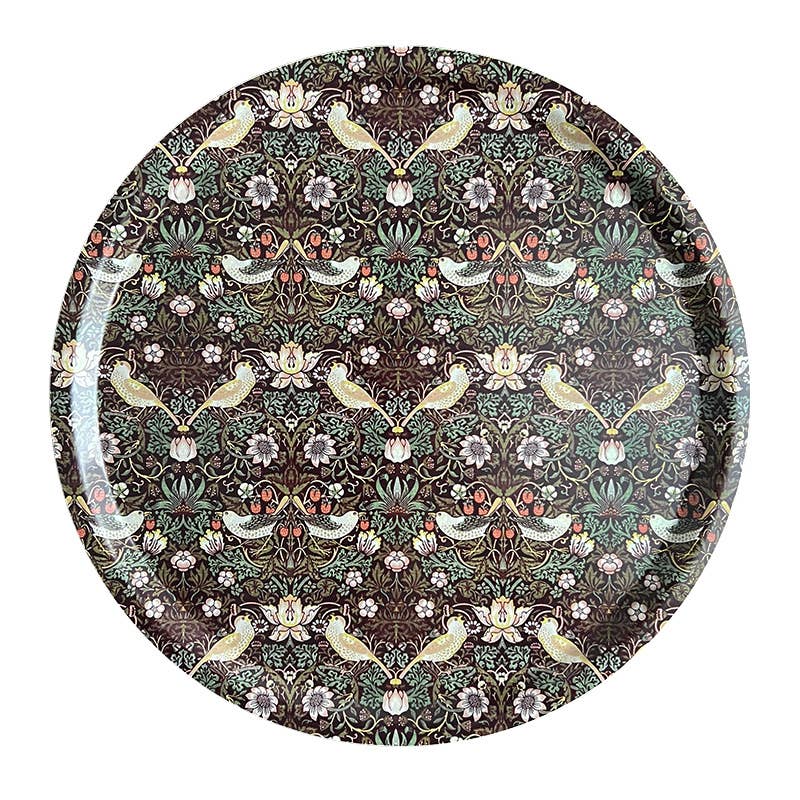 Plateau de service Morris Strawberry Thief bordeaux Ø38 Koustrupco