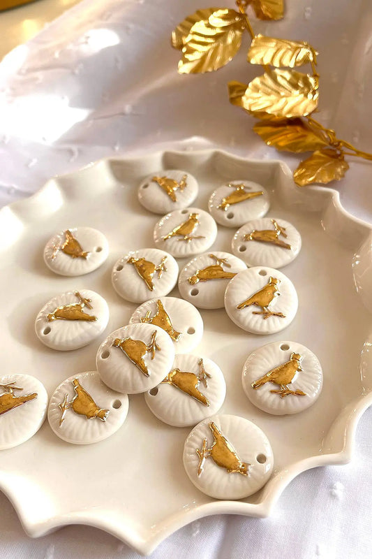 Fêve médaille porcelaine BARNABÉ AIME LE CAFÉ